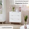 KHG Kommode 3 Schubladen Scandi, Sideboard aus Holzwerkstoff weiß foliert für Wohnzimmer und Esszimmer, 80 x 86 x 40 cm (B/H/T) Bild 4