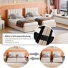 Polsterbett 180x200 cm mit Stauraum und verstellbarem Kopfteil – 2-in-1 Bett aus Leinenstoff in Beige Bild 5