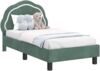 vidaXL Kinderbettgestell mit Kopfteil Meergrün 70 x 140 cm Samt 42010899 Bild 2