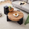 i@home Beistelltisch runder Tisch, Couchtisch (2-St, 1 Set, 2 Tisch), mit Glasplatte,zerlegbares Design für eine flexiblere Raumnutzung Bild 5