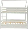 Vente-unique - CHORI Bett Holz, Platte Weiß - B 96 cm x H 200 cm x L 196 cm Bild 5