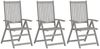 vidaXL Verstellbare Gartenstühle 3 Stk. mit Auflagen Massivholz Akazie 3064728 Bild 2