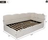 Polsterbett 90×200 cm aus Schleifen-Stoff mit Stauraum und USB-Anschluss, beige Bild 4