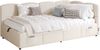 Polsterbett 90×200 cm aus Schleifen-Stoff mit Stauraum und USB-Anschluss, beige Bild 5