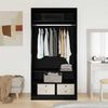 vidaXL Kleiderschrank mit Regal Schwarz Eichen-Optik 100 x 50 x 200 cm 3329297 Bild 4