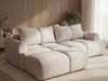 GRAINGOLD Ecksofa Boono, Sofa L-Form mit Schlaffunktion, Eckcouch für Wohnzimmer, Velour-Stoff, Beige, Links Bild 4