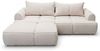 GRAINGOLD Ecksofa Boono, Sofa L-Form mit Schlaffunktion, Eckcouch für Wohnzimmer, Velour-Stoff, Beige, Links Bild 3