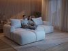 GRAINGOLD Ecksofa Boono, Sofa L-Form mit Schlaffunktion, Eckcouch für Wohnzimmer, Velour-Stoff, Beige, Links Bild 2