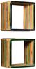vidaXL 3-tlg. Wandregal-Set Recyceltes Massivholz Teak Mehrfarbig 245410 Bild 3