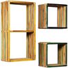 vidaXL 3-tlg. Wandregal-Set Recyceltes Massivholz Teak Mehrfarbig 245410 Bild 2