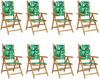 vidaXL Gartenstühle Verstellbar 8 Stk. Grün Stoff und Massivholz 3214552 Bild 2