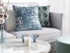 Kissen 2er Set Abstraktes Muster GARDENIA Samtstoff 45 x 45 cm Blau Bild 3