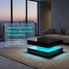 PXloue Couchtisch LED-Couchtisch mit Stauraum und modernem Design (Hochglänzender), Praktischer Tisch mit Schubladen und integrierter Beleuchtung Bild 3