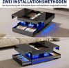 PXloue Couchtisch LED-Couchtisch mit Stauraum und modernem Design (Hochglänzender), Praktischer Tisch mit Schubladen und integrierter Beleuchtung Bild 4