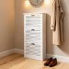 Home Nature Wohnkonzept Schuhschrank, Schuhkipper für 12–16 Paar Schuhe, Platzsparender Schuhschrank für den Eingangsbereich, mit Klappfächern, 53,6 x 24 x 108,7 cm, Weiß Bild 5