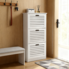 Home Nature Wohnkonzept Schuhschrank, Schuhkipper für 12–16 Paar Schuhe, Platzsparender Schuhschrank für den Eingangsbereich, mit Klappfächern, 53,6 x 24 x 108,7 cm, Weiß Bild 4