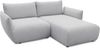 DOMO. collection Ecksofa 800 022, kleines Modulsofa in L-Form mit Taschenfederkern und attraktiver Biese-Naht, Sofa, Polsterecke, Eckcouch 194 x 168 x 79 cm (BxTxH), hellgrau Bild 2