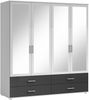 Kleiderschrank >Ivar< in Weiß Abs. Graphit - 180x190x51cm (BxHxT) Bild 5