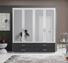 Kleiderschrank >Ivar< in Weiß Abs. Graphit - 180x190x51cm (BxHxT) Bild 2