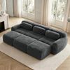 Sofa modular mit Sitzfläche für 2–4 Personen, Plüschbezug, wolkenweich, Grau, mit verbindbaren Ottomans,291*179*73 cm Bild 2