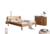 Bett Bento 7 Sonderlänge 160x210 Wildeiche massiv Holzkopfteil und Holzbeine Bild 1