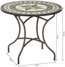 Dehner Gartentisch Diana, Ø 90 cm, Höhe 75 cm, Metall, mosaikoptik, braun/grau/weiß Bild 4