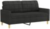 vidaXL 2-Sitzer-Sofa mit Zierkissen Schwarz 140 cm Stoff 3200786 Bild 4