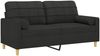 vidaXL 2-Sitzer-Sofa mit Zierkissen Schwarz 140 cm Stoff 3200786 Bild 3