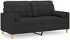 vidaXL 2-Sitzer-Sofa mit Zierkissen Schwarz 140 cm Stoff 3200786 Bild 2
