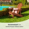 KHG Gartensessel mit Armlehnen aus 100% Eukalyptus-Echtholz, wetterfest, offene Rückenlehne aus Massivholz, Outdoor Lounge 120kg belastbar - Braun Bild 2