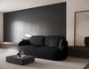 Selsey 'Savoy' 3-Sitzer Sofa mit Schlaffunktion und Chenille-Bezug, schwarz, ca. 96 x 254 x 105 cm Bild 3
