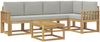 vidaXL Outdoor-Sofagarnitur 6 pcs Weiß und Hellgrau 3387660 Bild 2
