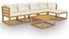 vidaXL 6-tlg. Garten-Lounge-Set mit Auflagen Creme Massivholz Akazie 3057655 Bild 2