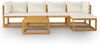 vidaXL 6-tlg. Garten-Lounge-Set mit Auflagen Creme Massivholz Akazie 3057655 Bild 3