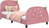 vidaXL Kinderbettgestell mit Kopfteil Rosa 90 x 200 cm Samt 42011073 Bild 2