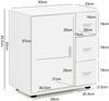 Badschrank WL5.877 Weiß 60 x 65,5 x 33 cm Midi-Schrank mit Tür & Schubladen, Kleiner Beistellschrank Matt, Badregal Schmal Freistehend Badezimmerkommode, Badmöbel Badezimmermöbel Bild 4