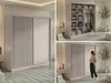 Schwebetürenschrank LUMOS in Kaschmir inkl. Innenausstattung, mit Lamellen-Optik, Schwarz, Breite 200 cm, moderner Kleiderschrank Bild 2