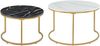 Couchtisch Christchurch 2er Set Marmoroptik, Weiß/Schwarz/Gold [en. casa] Bild 4