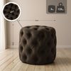 Sitzhocker BADOR - Samt Dunkelbraun 42x42x46 cm | Hocker Schlafzimmer Polsterhocker Wohnzimmer Sitzbank Esszimmer Bild 2