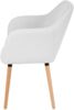 Esszimmerstuhl Malmö T381, Stuhl Küchenstuhl, Retro 50er Jahre Design ~ Kunstleder, weiß, helle Beine Bild 3