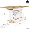 Esstisch Teleskoptisch(110-140×80cm), klappbarer Küchentisch für 4-6 Personen, Ausziehbarer Esstisch ,platzsparender Küchentisch,für Küche und Wohnzimmer,Minimalistisches Schranktür-Design,weiß Bild 5