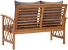 vidaXL Gartenbank mit Kissen, Massivholz Akazie braun / grau, 119 x 67 x 83 cm Bild 4