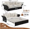 Celya Schlafsofa 203 cm ausziehbar, 3-in-1 Konvertibles, mit Tufting und 2 weichen Kissen Bild 2