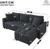3-4-Sitzer Ecksofa 204 x 127 x 82,5 cm aus Chenille mit reversibler Chaiselongue Bild 5