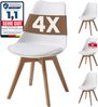 ALBATROS Esszimmerstühle 4er Set AARHUS, Weiss - Beine aus Buche Massiv-Holz, Skandinavisches Retro-Design, bequemer Schalenstuhl - Eleganter Küchenstuhl, Stuhl Esszimmer für Esstisch Bild 2