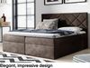 MEBLINI Boxspringbett BOTTEGA 200x200 cm mit Bettkasten – H3/Braun Samt Polsterbett - Gepolstert Doppelbett mit Matratze und Topper - Polsterbett mit Stauraum - Bett mit Kopfteil – Stauraumbett Bild 3