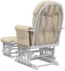 vidaXL Schaukelsessel mit Hocker Gleitend Cremeweiß Stoff 351663 Bild 5