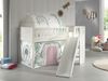 Kinderbett mit Rutsche Karyl Massivholz Weiß Textilset Birdy 2 Bild 2
