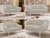 Polstersofa PIRS 2 Skandinavisches Sofa 2-Sitzer, Sofa mit Wellenfederung, Breite 140 cm, weiße Füße Hoher Sitzkomfort - Beige Cord Bild 2