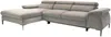 Vente-unique - SEPINA Sofa SamtStoff Schokoladenbraun - B 182 cm x H 75 cm x L 288 cm Bild 2